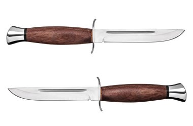 Beyaz arka planda izole edilmiş avlanma bıçağı