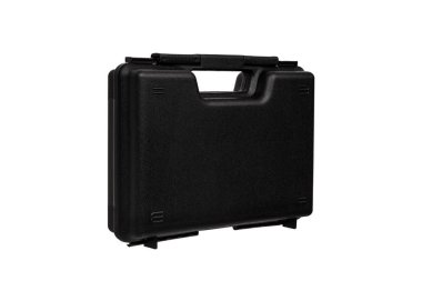 Beyaz arka plan için izole silahlar için siyah çantası