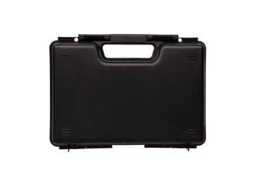 Beyaz arka plan için izole silahlar için siyah çantası