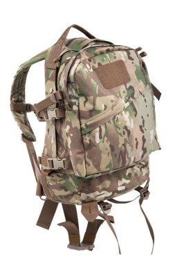 taktik sırt çantası izole beyaz arka plan üzerinde