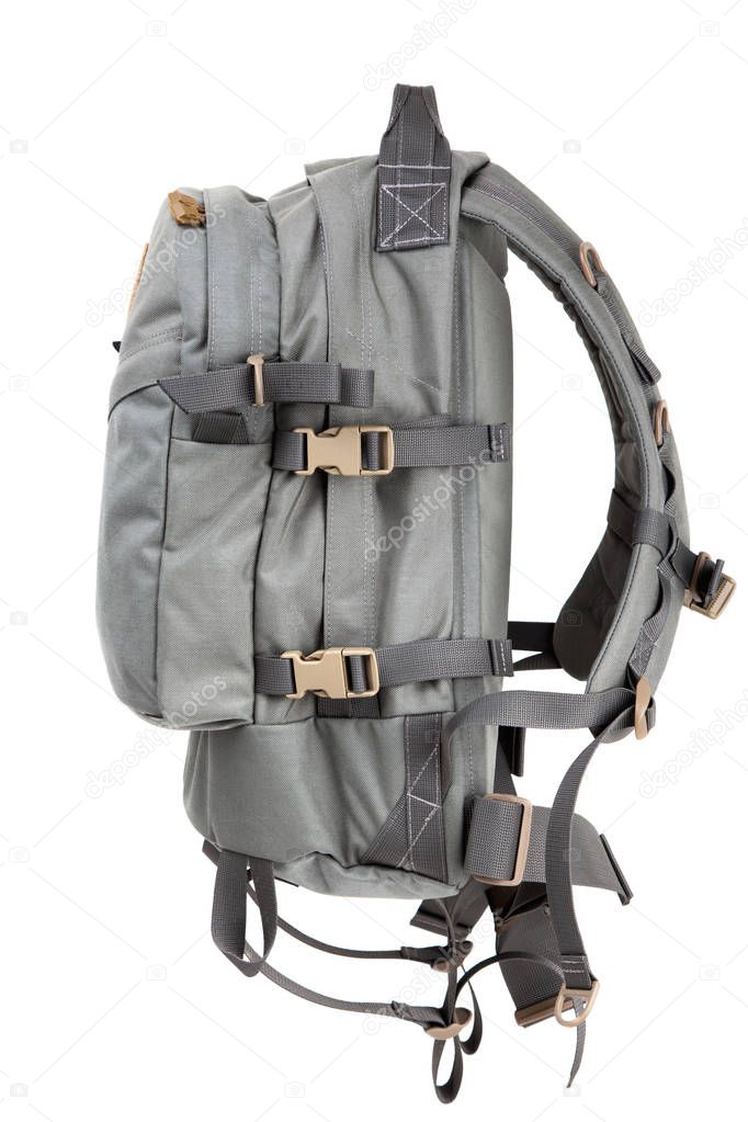tactical backpack isolate on white background