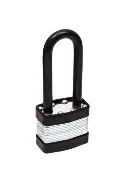 Beyaz arka plan üzerinde izole siyah gümüş asma kilit