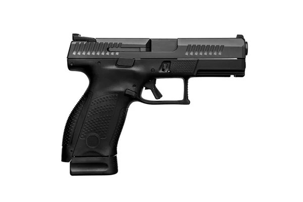 Black Gun Pistol Isolated White Background — Stock Photo, Image