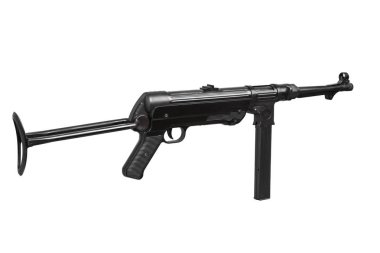 Beyaz arka plan üzerinde yalıtılmış bağbozumu makineli tüfek