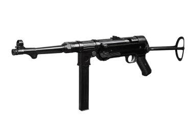 Beyaz arka plan üzerinde yalıtılmış bağbozumu makineli tüfek