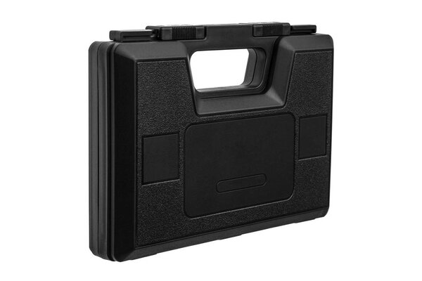 Black case for gun pistol isolated on white background