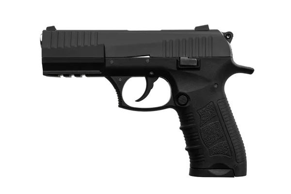 Pistola Negra Aislada Sobre Fondo Blanco —  Fotos de Stock
