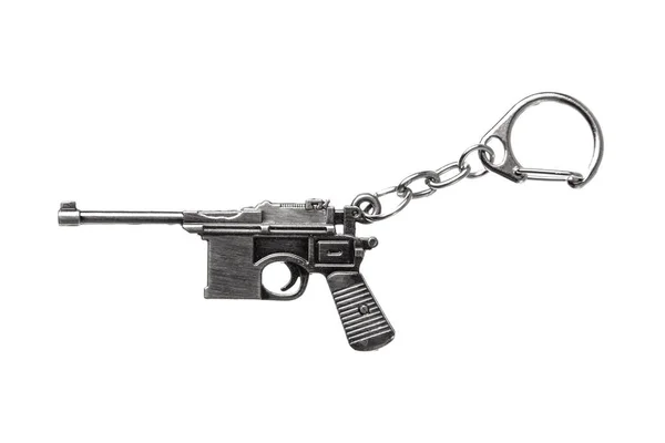 Beyaz Arka Plan Üzerinde Izole Silah Anahtarlık — Stok fotoğraf