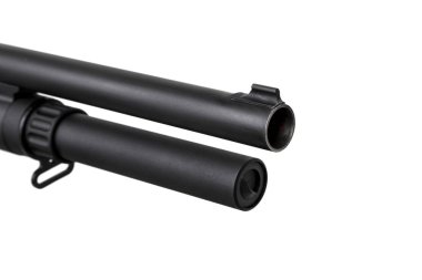 Silah. Beyaz arka plan üzerinde izole av tüfeği