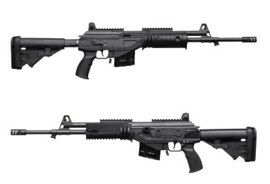 Beyaz arka plan üzerinde izole Modern otomatik tüfek