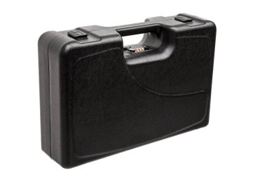 Beyaz arka plan üzerinde izole silahlar için siyah çantası