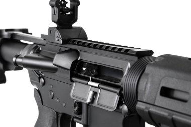 Beyaz arka plan üzerinde izole Modern otomatik tüfek