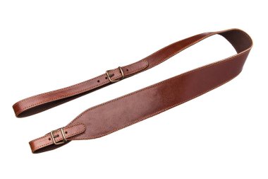 Beyaz arka plan üzerinde izole bir silah için deri omuz askısı