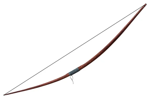 白い背景に分離された古代の木製弓 — ストック写真
