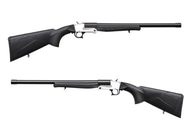 Klasik beyaz arka plan üzerinde izole av tüfeği kaval 