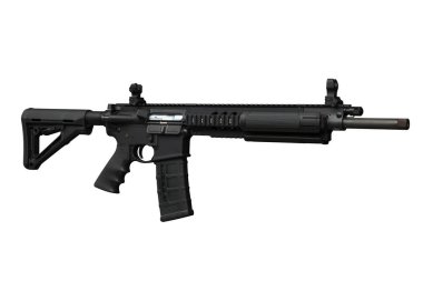 Beyaz arka plan üzerinde izole Modern otomatik tüfek