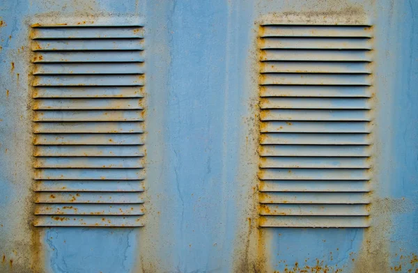 Staré Modré Kovové Větrací Mřížky Textury — Stock fotografie