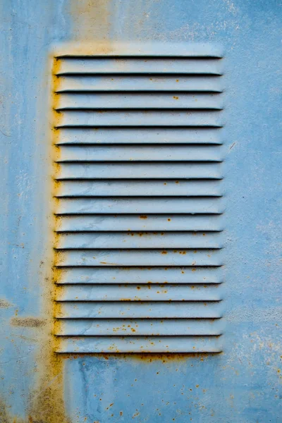 Vecchio Metallo Blu Struttura Griglia Ventilazione — Foto Stock