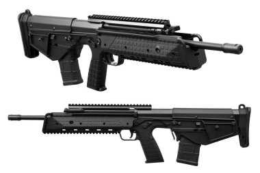 Beyaz arka plan üzerinde izole silah tüfek