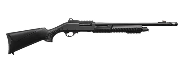 Modern Zwart Shotgun Geïsoleerd Witte Achtergrond — Stockfoto