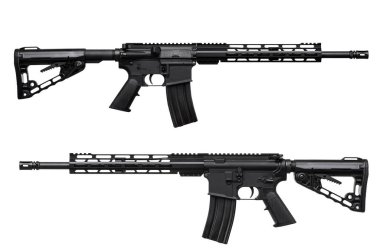 Beyaz arka plan üzerinde izole Modern otomatik tüfek