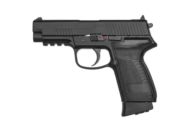 Pistola Arma Marrom Preto Isolado Fundo Branco — Fotografia de Stock