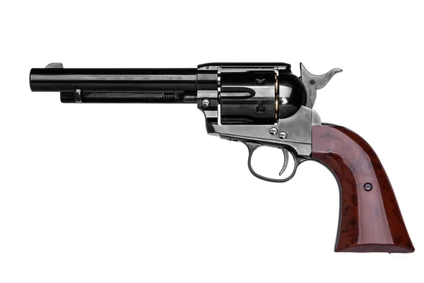 Classic Pistol Revolver Isolated White Background — Stock Photo, Image