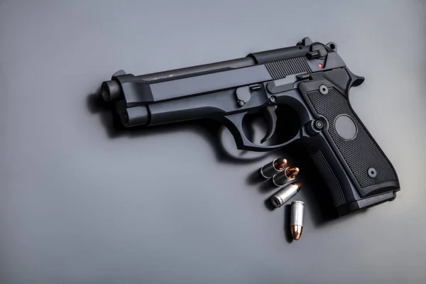 Black Modern Gun Black Background 9Mm Pistol Gun Black — Stock Photo, Image