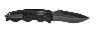 Çakı bıçak izole beyaz zemin üzerine katlanır. Sustalı bıçak. Jack-Knife beyaz izole