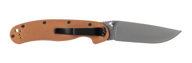 Çakı bıçak izole beyaz zemin üzerine katlanır. Sustalı bıçak. Jack-Knife beyaz izole