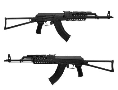 Beyaz arka plan üzerinde izole Modern otomatik tüfek