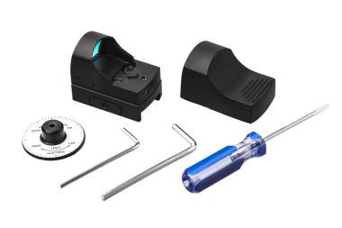 Beyaz izole Kolimatör görme. Askeri özel amaç için görme.