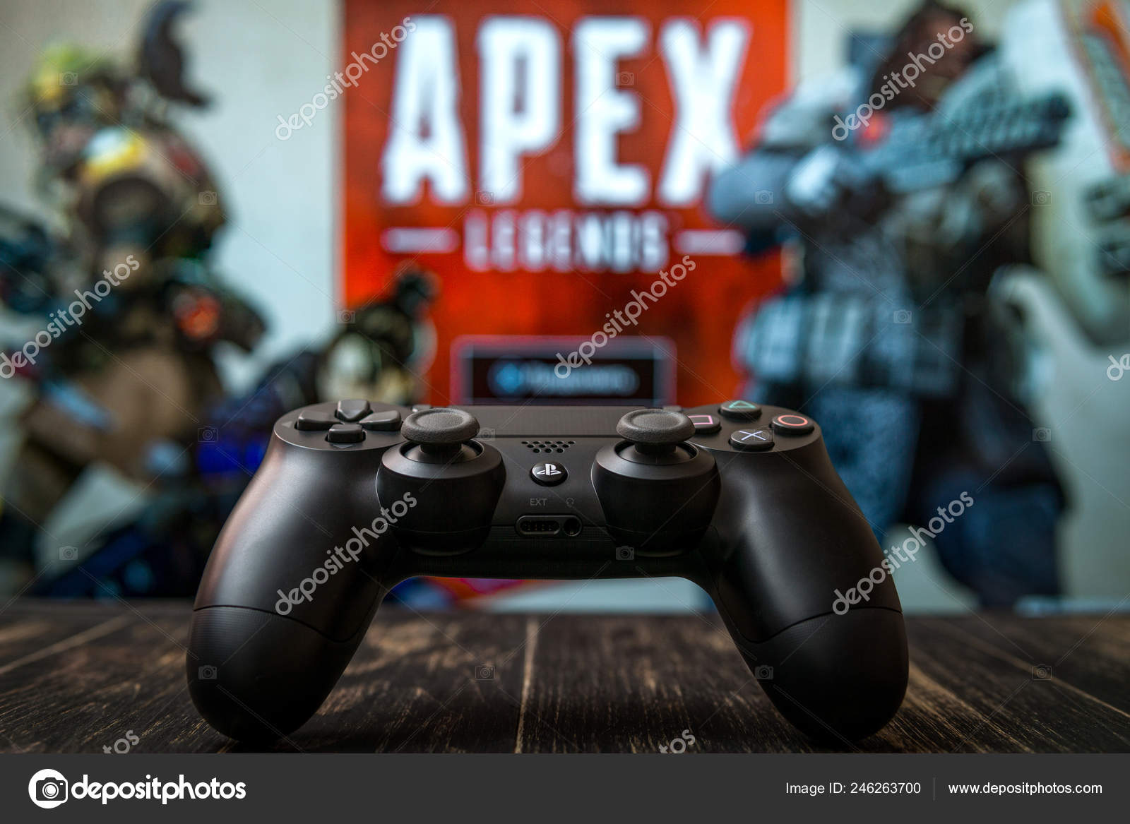 Odessa Ukraine February 2019 Black Playstation Gamepad Background Game Apex 