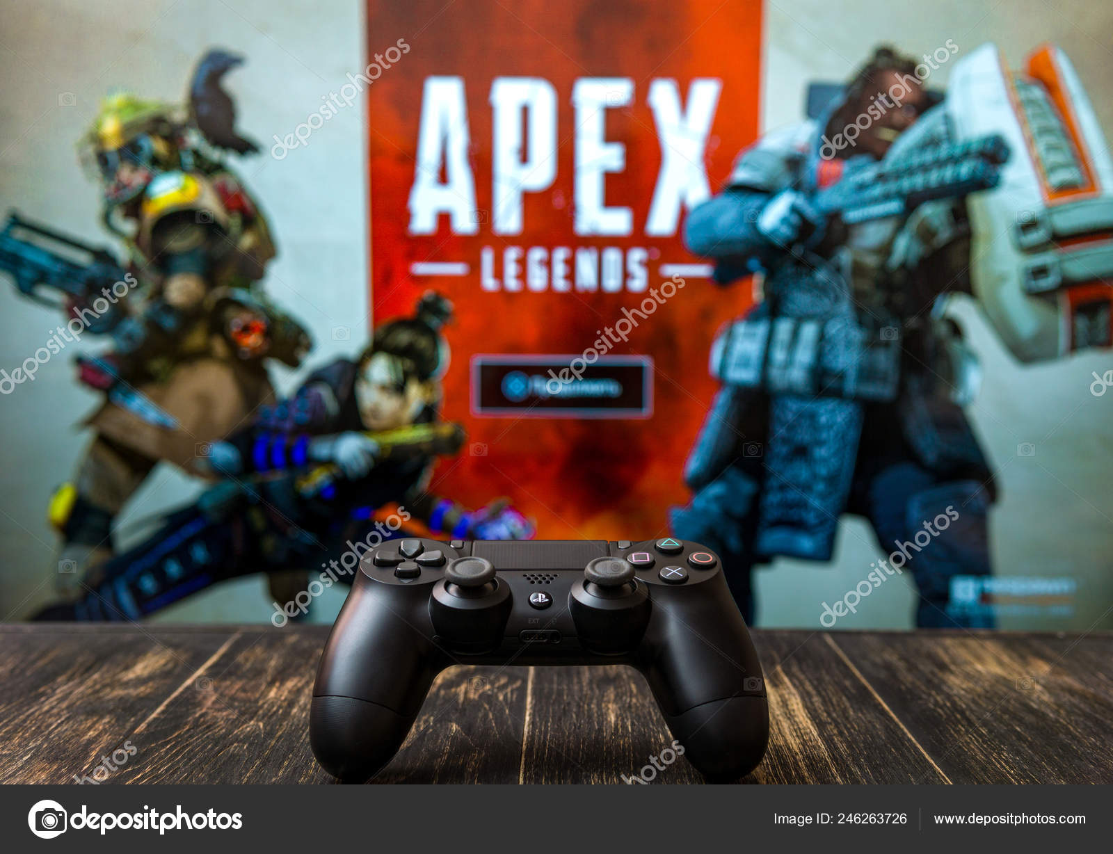 February 2019 Black Playstation Gamepad Background Game Apex Stock Editorial Photo © #246263726