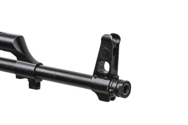 SSCB ve Rusya beyaz arka plan üzerinde izole klasik makineli silahlı.