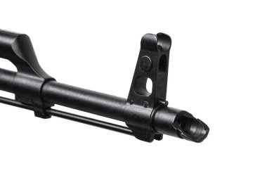 SSCB ve Rusya beyaz arka plan üzerinde izole klasik makineli silahlı.