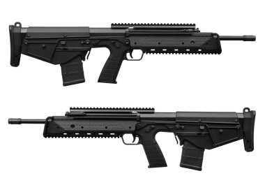 Beyaz arka plan üzerinde izole silah tüfek