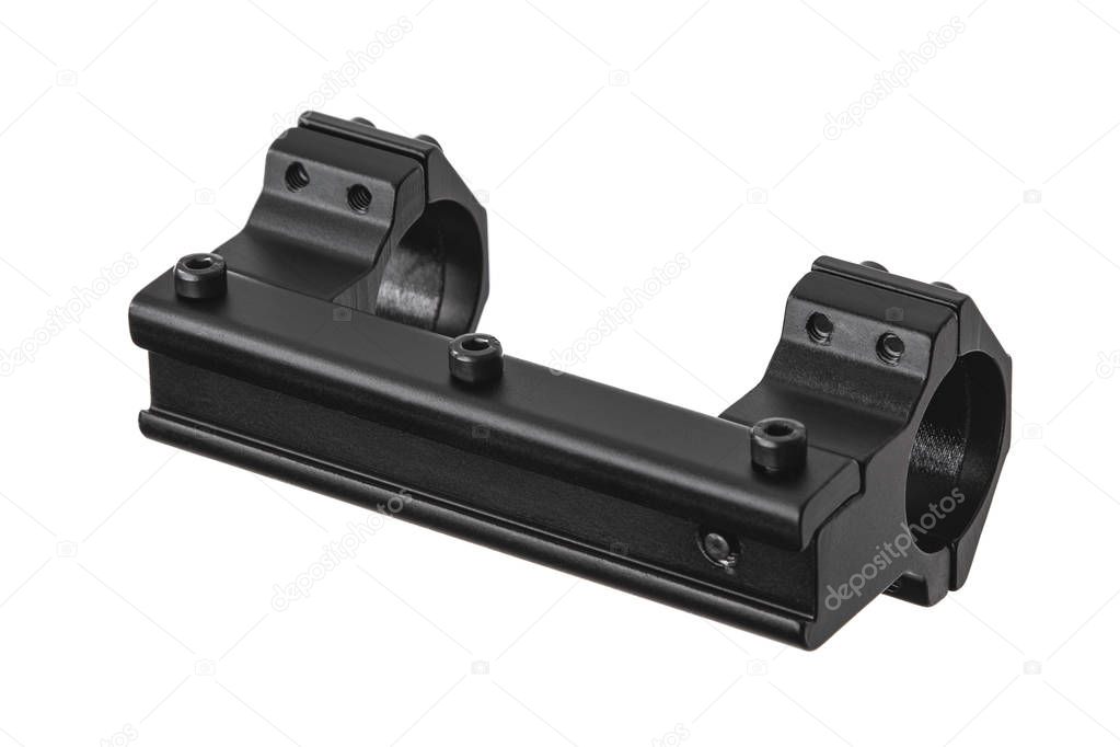 Quick disconnect mount made for holding a scope on a rifle isolated on white background. Quick Release Sniper Cantilever Scope Mount 