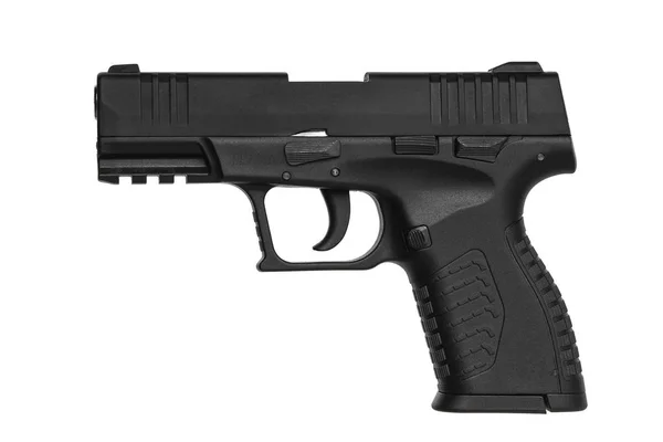 Modern svart pistol isolerade på vit baksida — Stockfoto