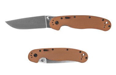 Çakı bıçak üzerinde beyaz izole katlama.