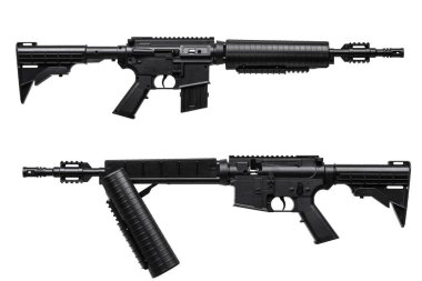 Pnömatik tüfek üzerinde beyaz izole 