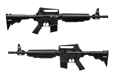 Pnömatik tüfek üzerinde beyaz izole 