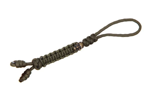 白い背中に分離された paracord ブレスレット — ストック写真