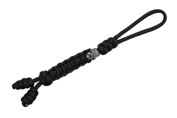 흰색 뒷면에 격리 하는 paracord 팔찌 — 스톡 사진