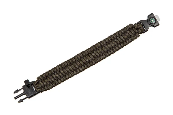 白い背中に分離された paracord ブレスレット — ストック写真