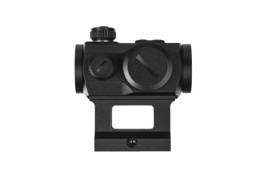 Beyaz arkasında izole siyah optik keskin nişancı kapsamı