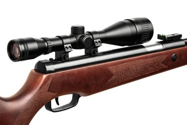 Pnömatik tüfek üzerinde beyaz izole 