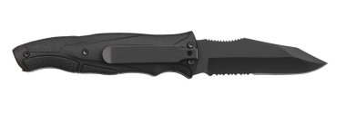 Beyaz arkasında izole siyah bıçak multitool