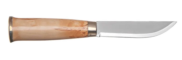 Cuchillo de caza de madera aislado en la espalda blanca —  Fotos de Stock