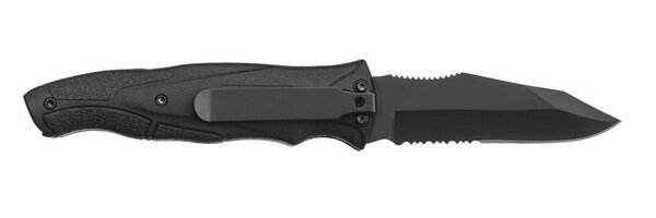 черный нож многоинструмент изолирован на белой спине
